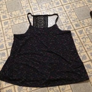 lace back tanktop with flowers on it